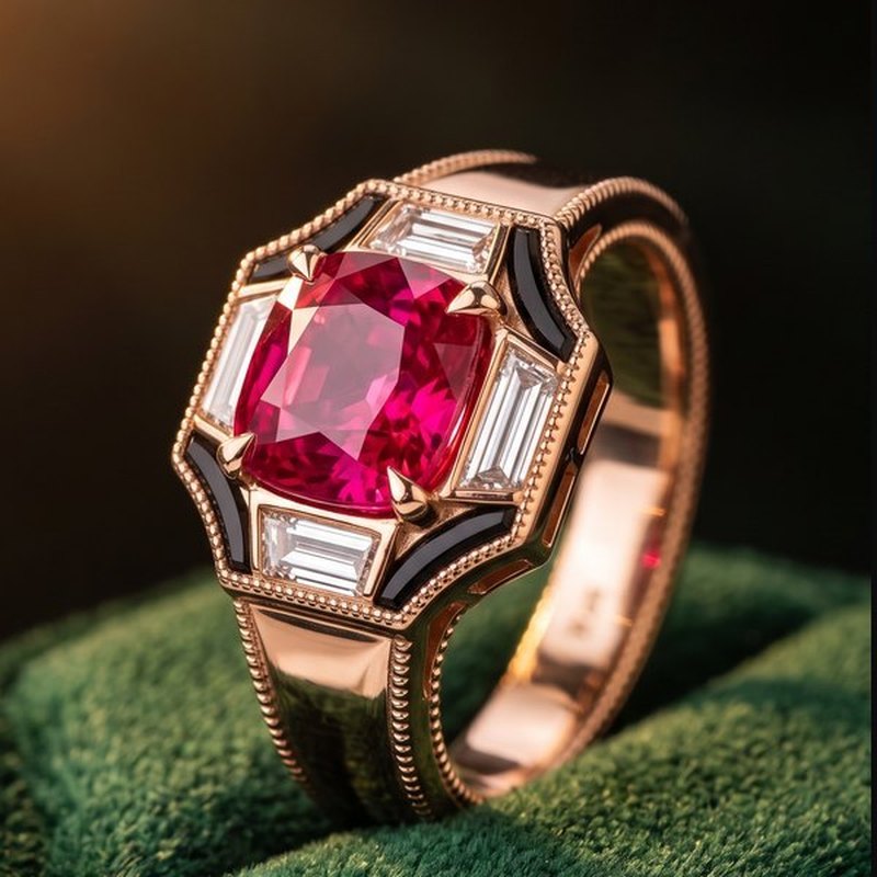 Original photo of the Art Deco ruby ring