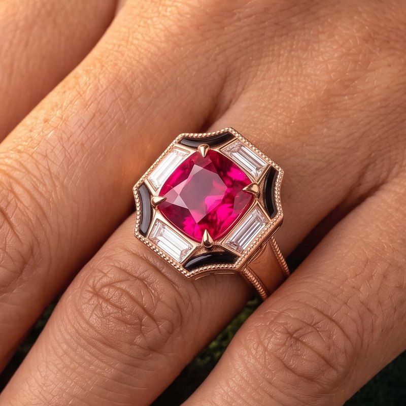 The ring generated by VIVID on a model's finger